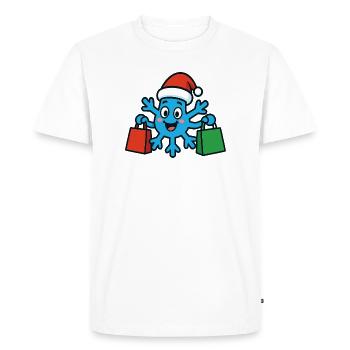 Le flocon de neige de Noël achète des cadeaux - T-shirt Premium bio Homme - blanc - Devant - Nico (187cm)