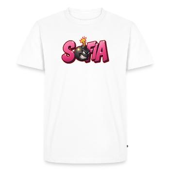 Sofia Graffiti Name Bomb Graffité 3D - T-shirt Premium bio Homme - blanc - Devant - Nico (187cm)