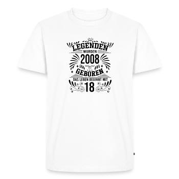 18 Birthday Legends Year 2008 Vintage Retro Orn - Men's Premium Organic T-Shirt - white - Front - Nico (187cm)
