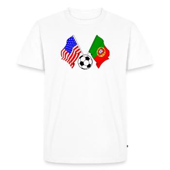 Football Portugal vs USA - T-shirt Premium bio Homme - blanc - Devant - Nico (187cm)