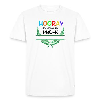 Hourra, je vais à la Pré-K - Espace de noms - T-shirt Premium bio Homme - blanc - Devant - Nico (187cm)