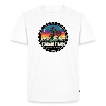 Terrain Titans MTB Unleashed - Men's Premium Organic T-Shirt - white - Front - Nico (187cm)