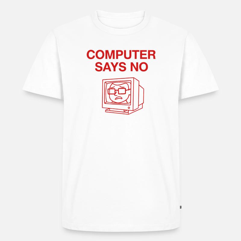 Retro Computer Says No Design - Männer Premium Bio T-Shirt - Weiß