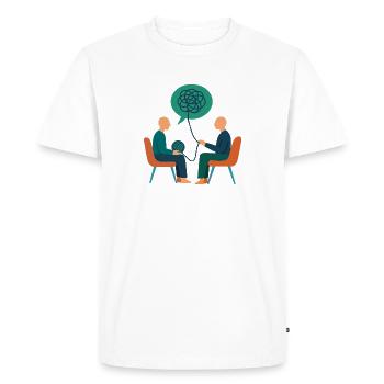 Illustration de psychothérapie – Thérapeute / Conseiller - T-shirt Premium bio Homme - blanc - Devant - Nico (187cm)