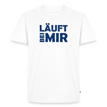 Il court avec moi - Belle expression - Course - T-shirt Premium bio Homme - blanc - Devant - Nico (187cm)