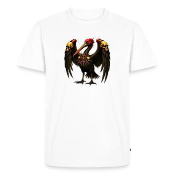 Corbeau Noir aux Crânes - T-shirt Premium bio Homme - blanc - Devant - Nico (187cm)