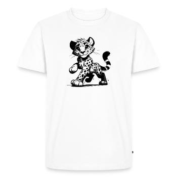 Léopard mignon, le plus beau prédateur de la savane - T-shirt Premium bio Homme - blanc - Devant - Nico (187cm)