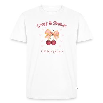 Sweet Comfort Cherry Aesthetic - T-shirt Premium bio Homme - blanc - Devant - Nico (187cm)