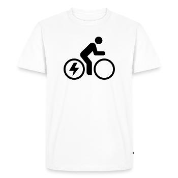 Vélo électrique, vélo électrique, tour à vélo - T-shirt Premium bio Homme - blanc - Devant - Nico (187cm)