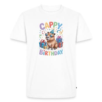 Capybara Birthday Cappy Birthday Funny Capy - Men's Premium Organic T-Shirt - white - Front - Nico (187cm)