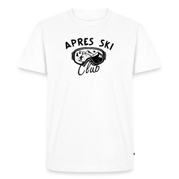 Après Ski Club – Fête de lunettes de ski pour les sports d’hiver - T-shirt Premium bio Homme - blanc - Devant - Nico (187cm)