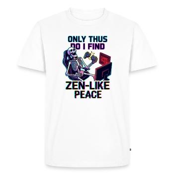 Gamer Rage Zen Peace - Men's Premium Organic T-Shirt - white - Front - Nico (187cm)
