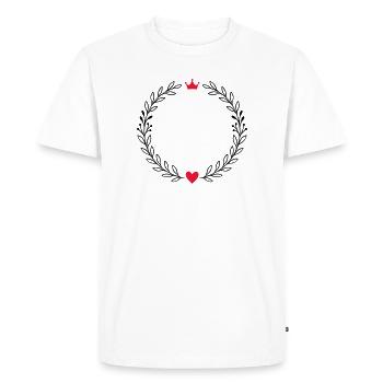 Couronne de laurier avec cœur et couronne - T-shirt Premium bio Homme - blanc - Devant - Nico (187cm)