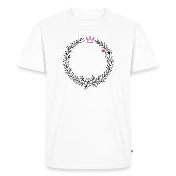 Couronne de fleurs avec couronne et cœur - T-shirt Premium bio Homme - blanc - Devant - Nico (187cm)
