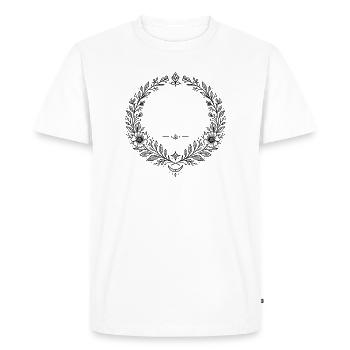Wreath Flower Wreath with Crescent Moon - Men's Premium Organic T-Shirt - white - Front - Nico (187cm)