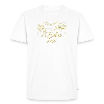 Joyeux Noël Paysage d’hiver - T-shirt Premium bio Homme - blanc - Devant - Nico (187cm)