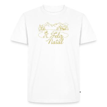 Paysage hivernal de Noël de Feliz Natal - T-shirt Premium bio Homme - blanc - Devant - Nico (187cm)