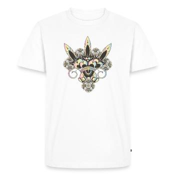 Pastel Mehndi Ornament with Fine Floral Pattern - Men's Premium Organic T-Shirt - white - Front - Nico (187cm)