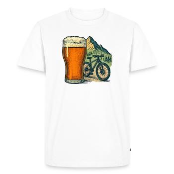 Beer Mountain Bike Mountain Landscape - Men's Premium Organic T-Shirt - white - Front - Nico (187cm)