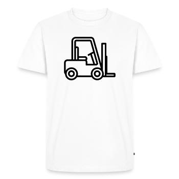 Chariot élévateur - T-shirt Premium bio Homme - blanc - Devant - Nico (187cm)