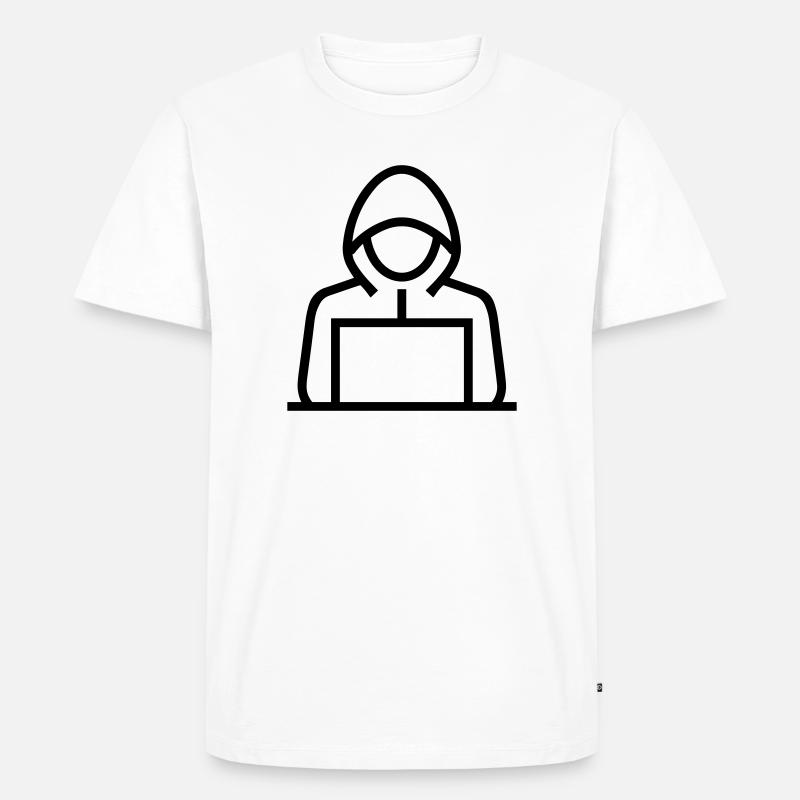 Hacker - Männer Premium Bio T-Shirt - Weiß