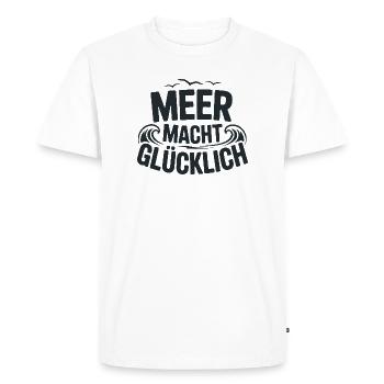 La mer fait un discours heureux pour les amateurs de plage - T-shirt Premium bio Homme - blanc - Devant - Nico (187cm)