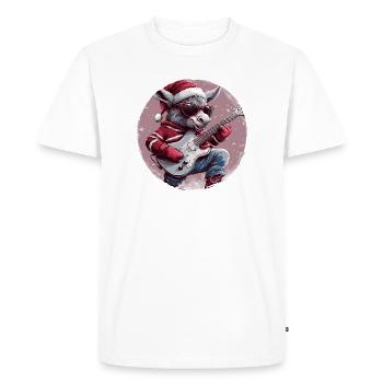 Guitare de Noël Âne - T-shirt Premium bio Homme - blanc - Devant - Nico (187cm)