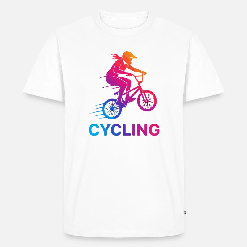 Gradient Cyclist Silhouette - Männer Premium Bio T-Shirt - Weiß
