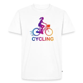 Cycliste Rainbow Gradient - T-shirt Premium bio Homme - blanc - Devant - Nico (187cm)