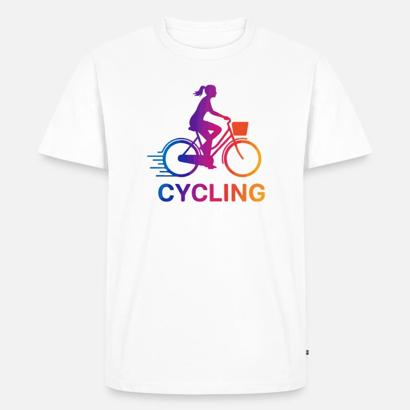 Rainbow Gradient Cyclist - Männer Premium Bio T-Shirt - Weiß