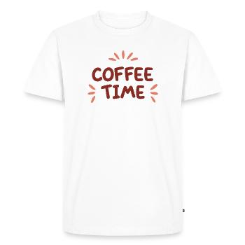 Coffee Time Couleurs Café - T-shirt Premium bio Homme - blanc - Devant - Nico (187cm)