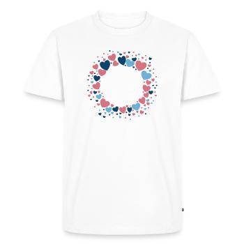 Heart Wreath Blue Pink Floral Wreath - Men's Premium Organic T-Shirt - white - Front - Nico (187cm)