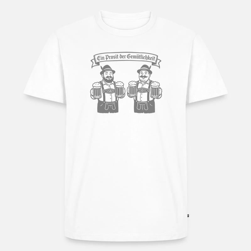 Bier männer - Ein Prosit der Gemütlichkeit - Männer Premium Bio T-Shirt - Weiß