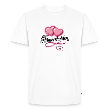 I Have Hemorrhoids- German Memes - Men's Premium Organic T-Shirt - white - Front - Nico (187cm)