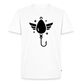 Holy Fishhook Wings Vector - Men's Premium Organic T-Shirt - white - Front - Nico (187cm)