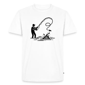 Fly Fishing Angler Sputum Vector - Men's Premium Organic T-Shirt - white - Front - Nico (187cm)