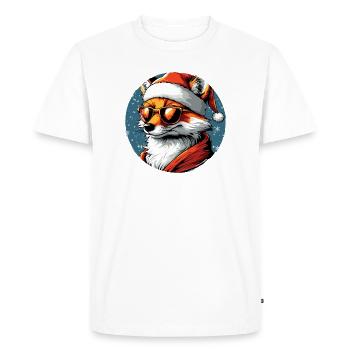 Fox Santa Look with Sunglasses - Men's Premium Organic T-Shirt - white - Front - Nico (187cm)
