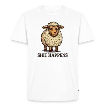 Mouton fatigué qui dit la chemise - T-shirt Premium bio Homme - blanc - Devant - Nico (187cm)