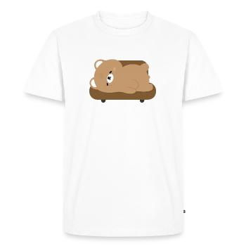 Ours polaire fatigué sur le canapé - T-shirt Premium bio Homme - blanc - Devant - Nico (187cm)