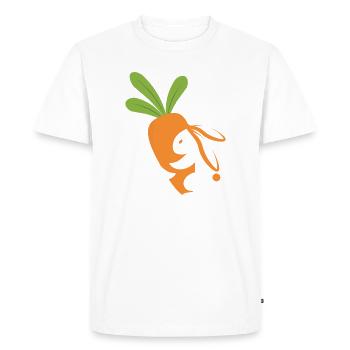 Carrot Smiling Mascot - Men's Premium Organic T-Shirt - white - Front - Nico (187cm)