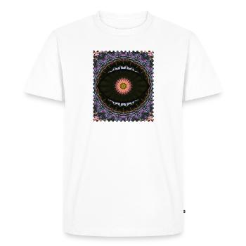 Motif néon Kaleidoscope Mandala - T-shirt Premium bio Homme - blanc - Devant - Nico (187cm)