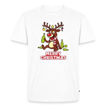 Divertissement de Noël à boire au renne - T-shirt Premium bio Homme - blanc - Devant - Nico (187cm)