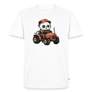 Panda Tractor Farmer - Men's Premium Organic T-Shirt - white - Front - Nico (187cm)