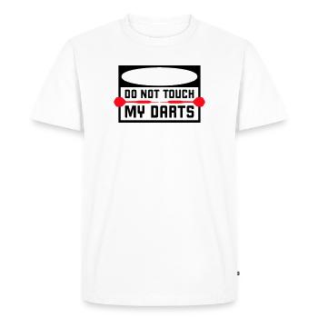 Do Not Touch My Darts Warning Darts Player Humor - Men's Premium Organic T-Shirt - white - Front - Nico (187cm)
