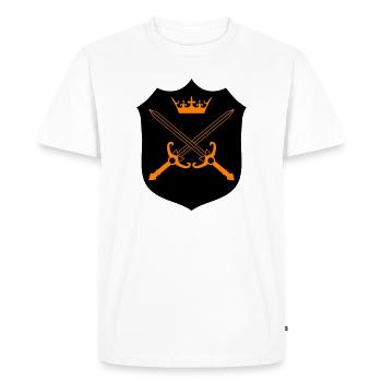 Cross Swords Crown Emblem - Men's Premium Organic T-Shirt - white - Front - Nico (187cm)
