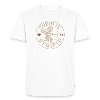 Cupidon est stupide. La haine à la Saint-Valentin. Anti-Valenti - T-shirt Premium bio Homme - blanc - Devant - Nico (187cm)