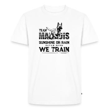 Conception de l’entraînement canin belge Malinois - T-shirt Premium bio Homme - blanc - Devant - Nico (187cm)