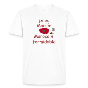 Mariée Marocaine Formidable - T-shirt Premium bio Homme - blanc - Devant - Nico (187cm)