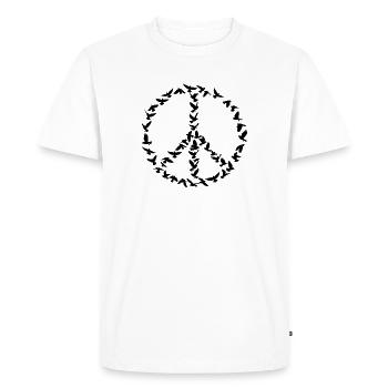 Symbole de paix de la silhouette des colombes - T-shirt Premium bio Homme - blanc - Devant - Nico (187cm)
