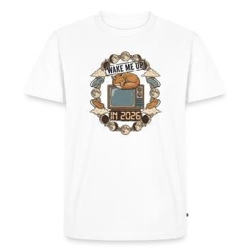 Wake Me Up In 2026 - Men's Premium Organic T-Shirt - white - Front - Nico (187cm)